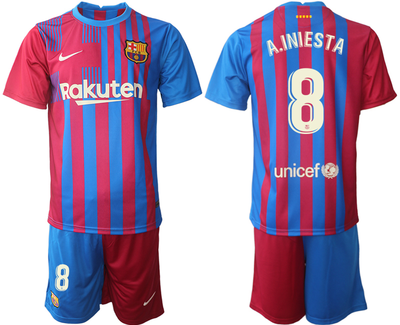 Cheap Men 2021-2022 Club Barcelona home red 8 Nike Soccer Jersey